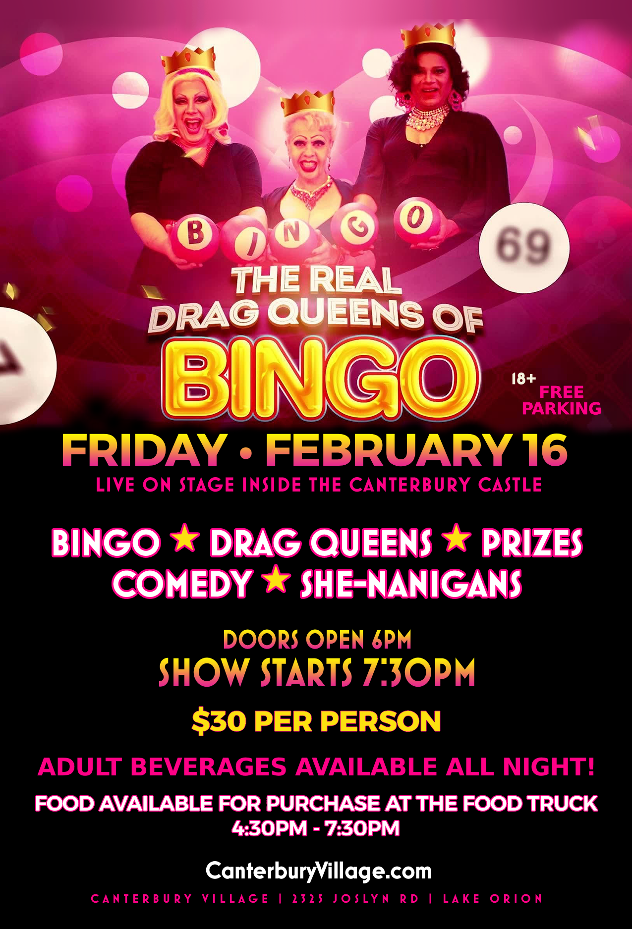 The Real Drag Queens of BINGO Canterbury Village Lake Orion