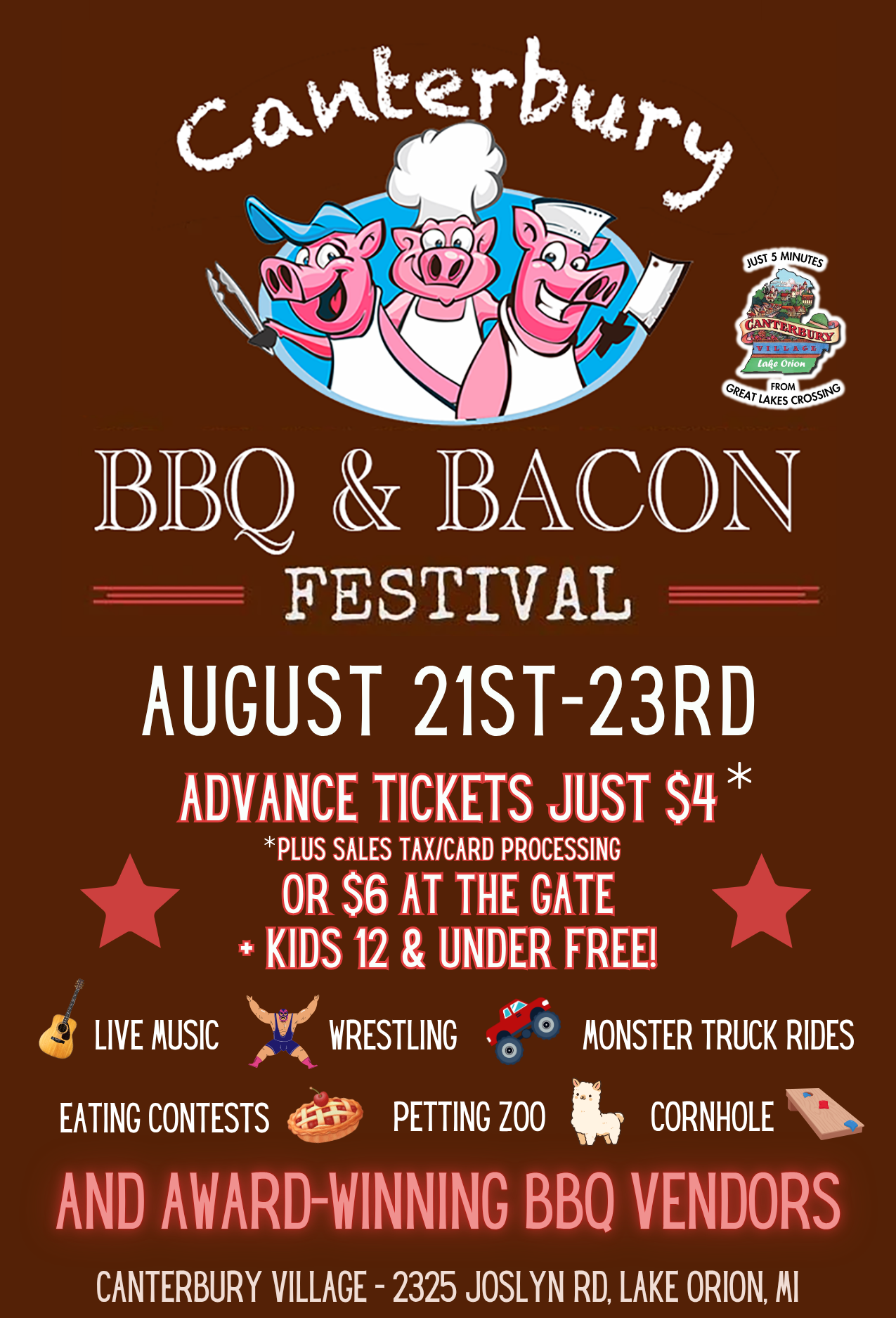 Canterbury BBQ & Bacon Festival – Canterbury Village – Lake Orion